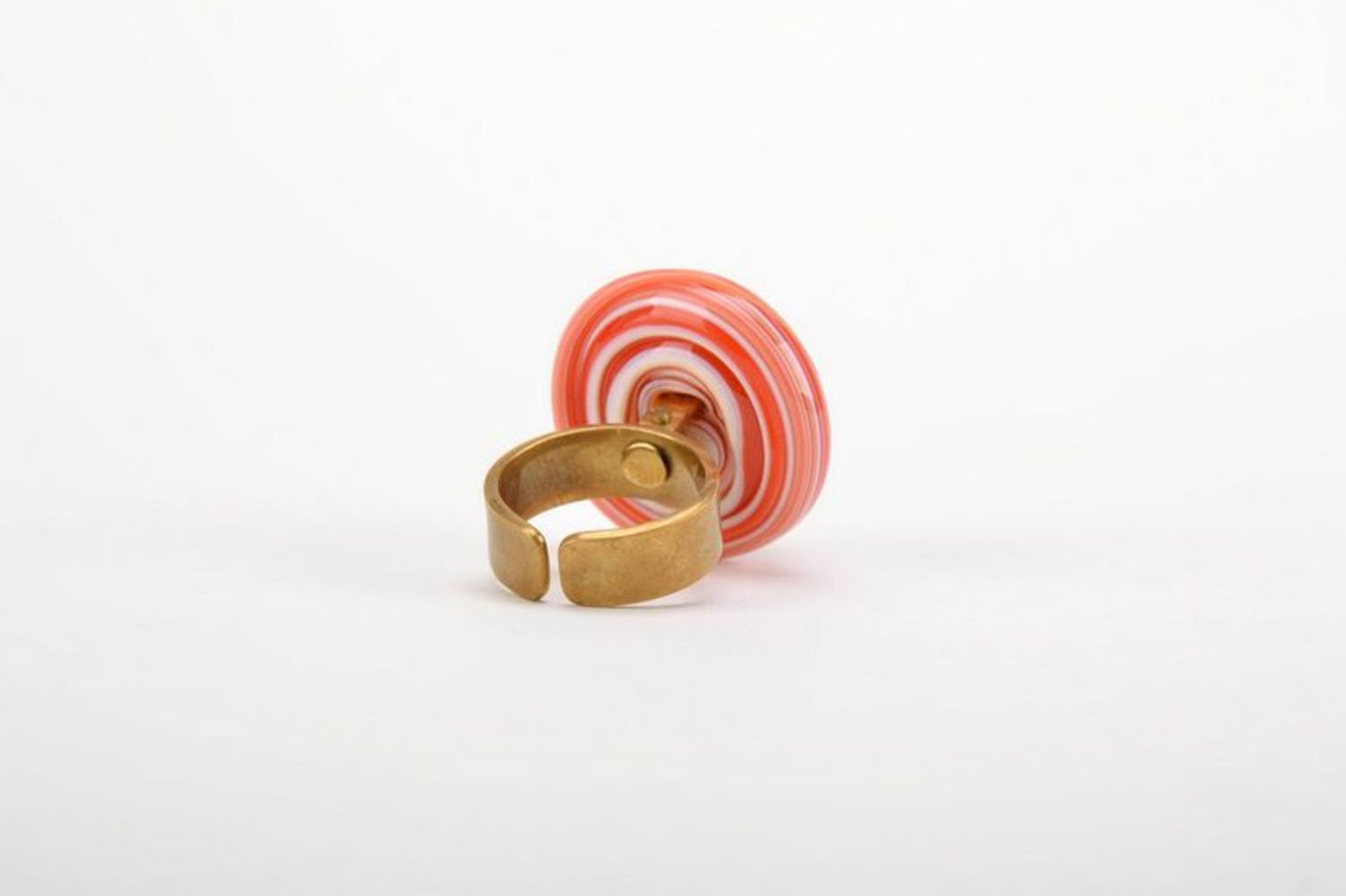 Перстень кольцо из стекла и металла Закат фото 3