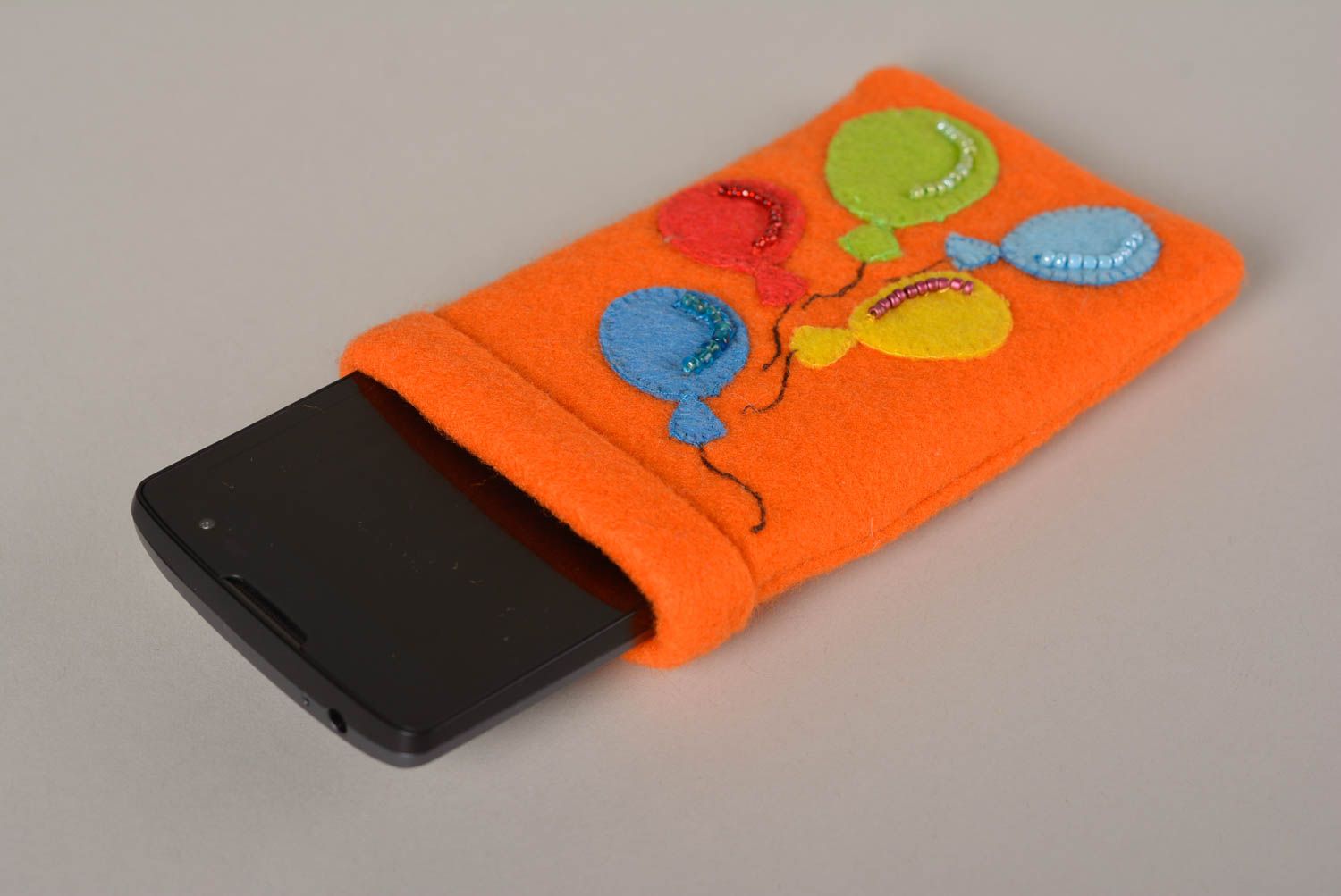 Handmade felt case for phone accessories for phones present for friend photo 2