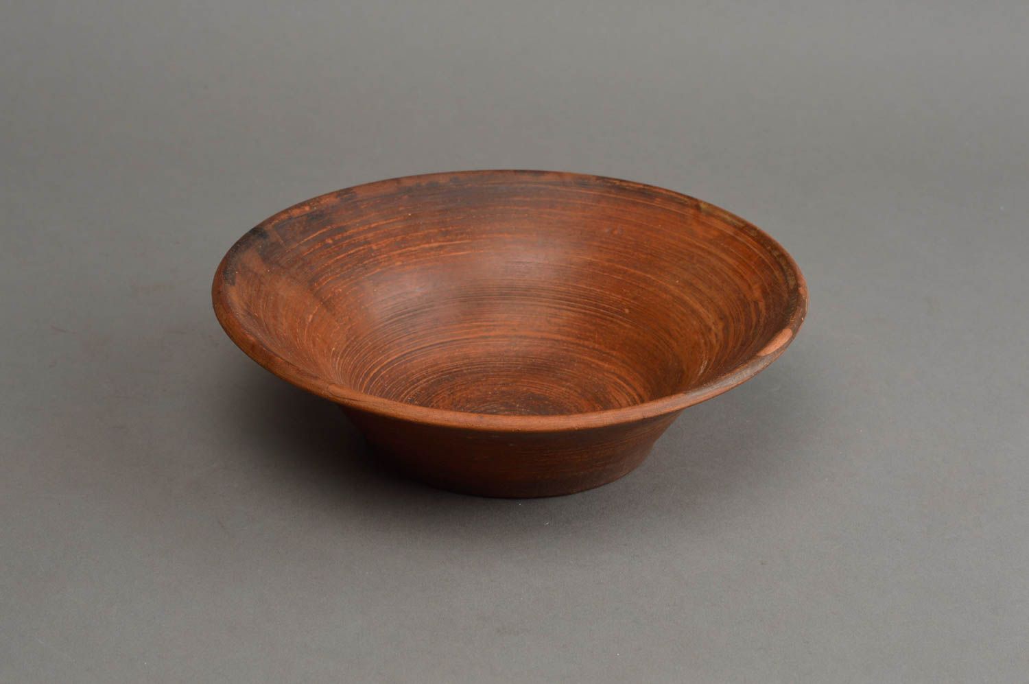 Homemade decorative small brown ceramic bowl with narrow bottom eco friendly photo 3