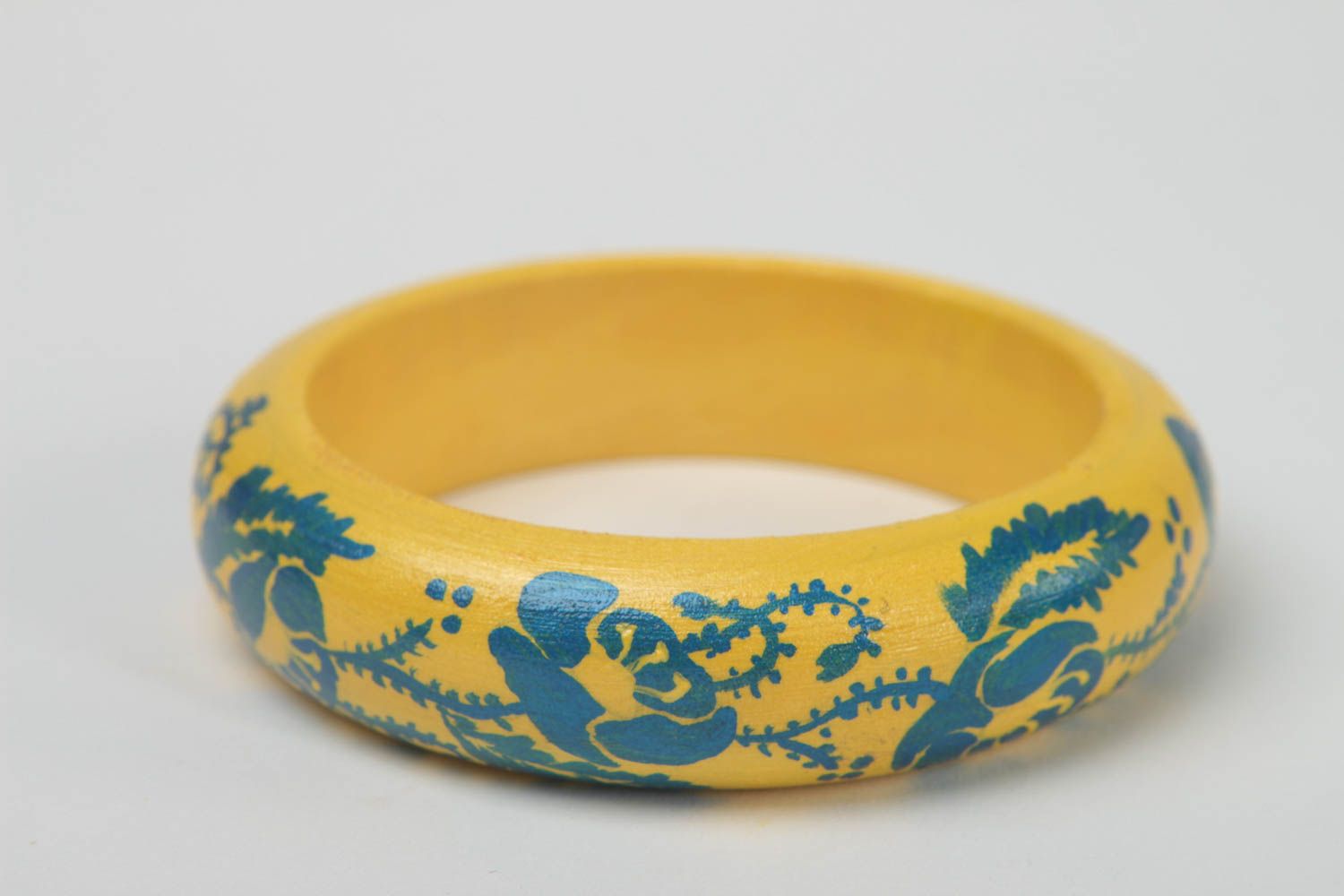 Holz Armband handgemachter Schmuck Damen Armband mit Blumenmuster modisch foto 1