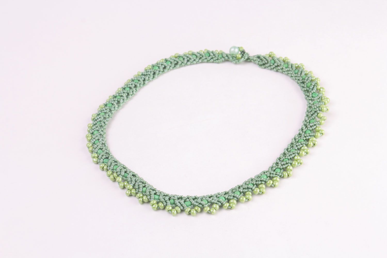 Light green woven necklace photo 5