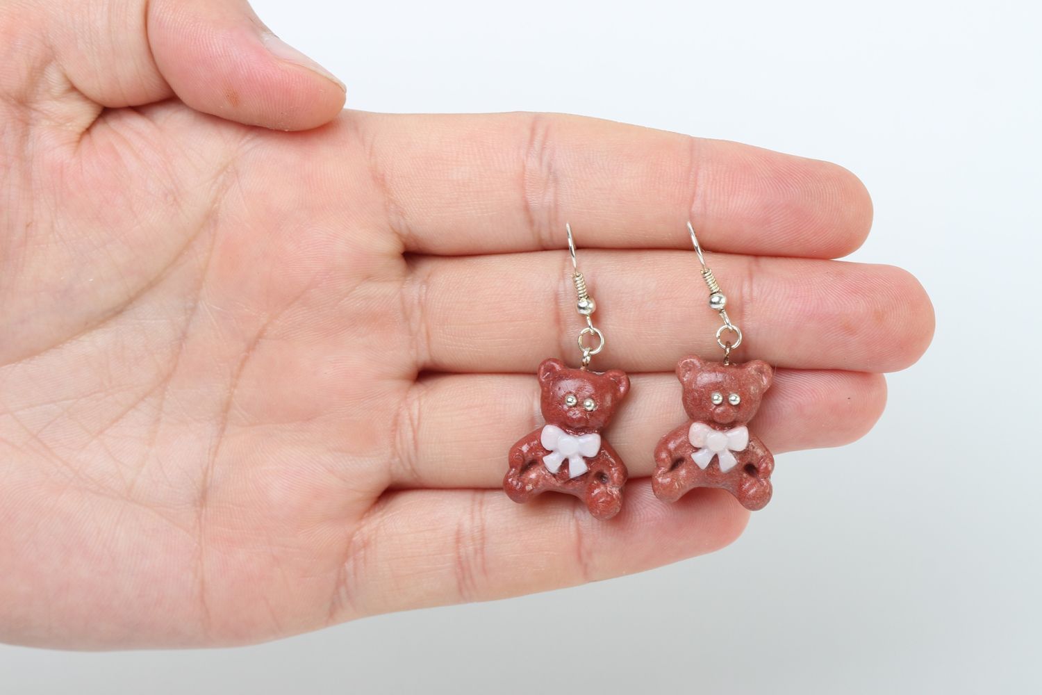 Handmade bright earrings polymer clay earrings beautiful jewelry for kids photo 5