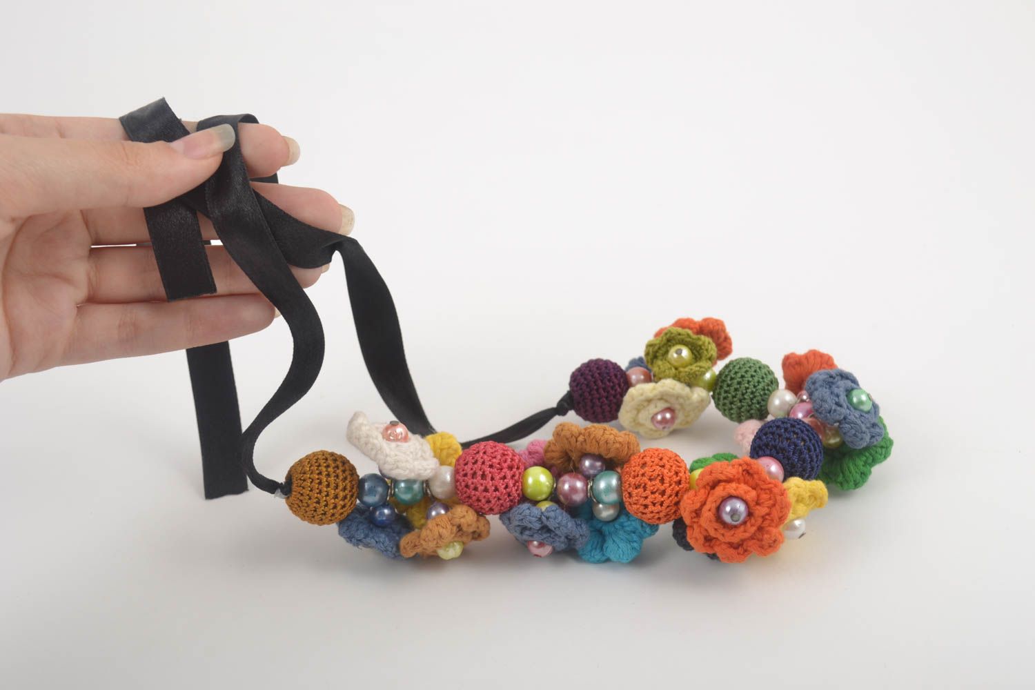 Handmade Schmuck Collier Halskette für Frauen Designer Schmuck mit Blumen schön foto 5