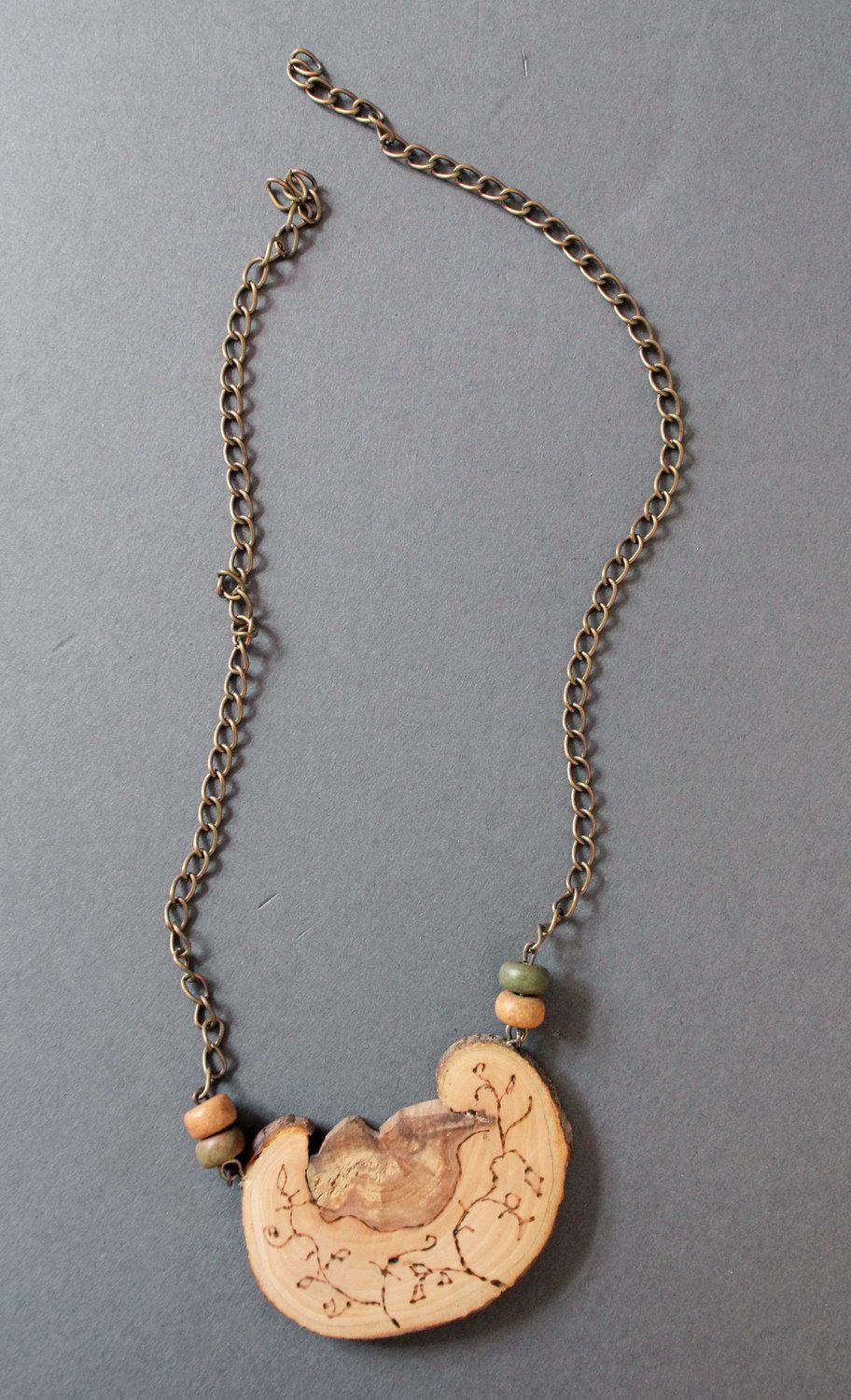 Pendant made from cherry wood photo 3