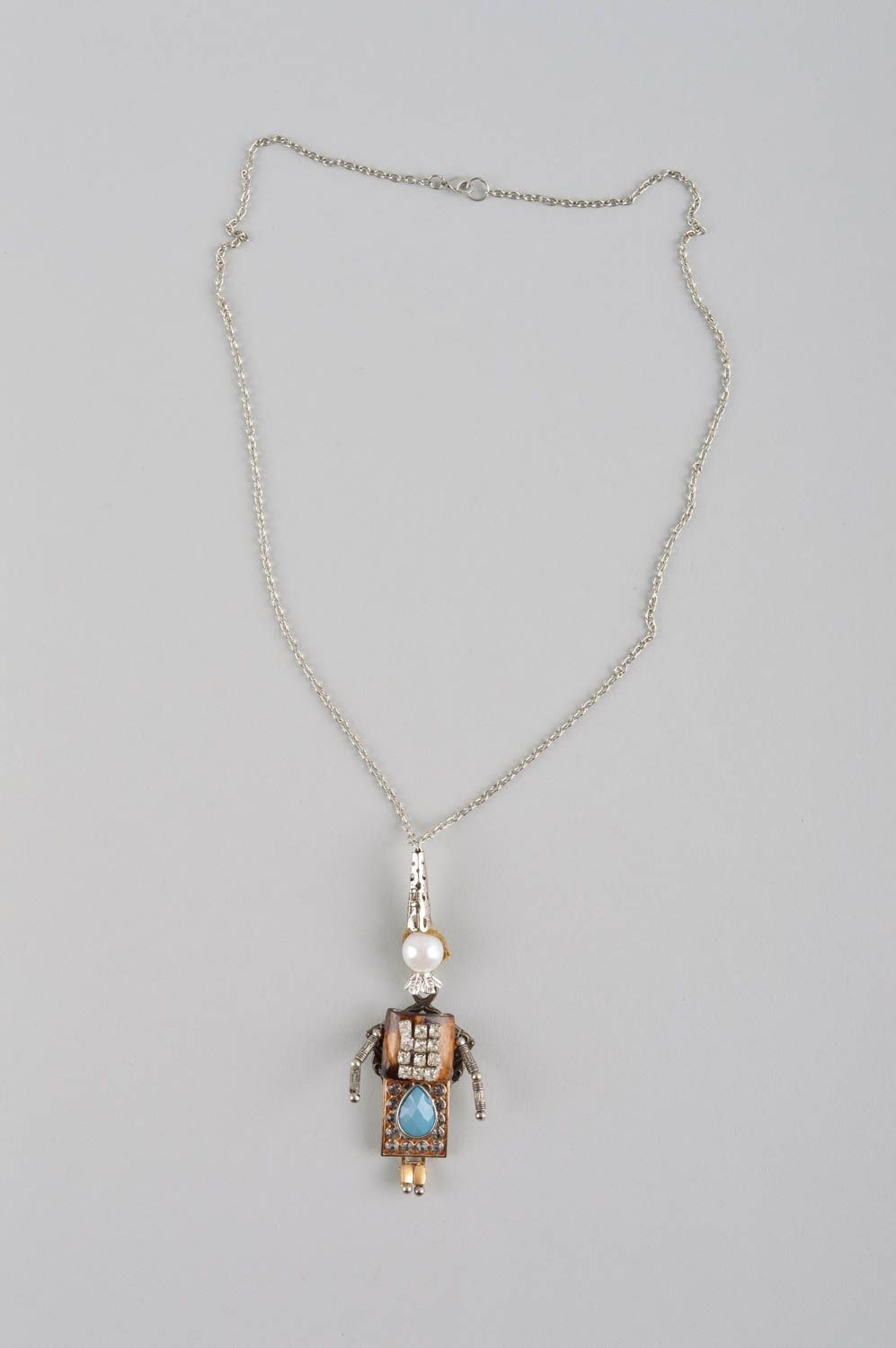 Unusual jewelry wooden pendant handmade women chain pendant elegant accessories photo 2
