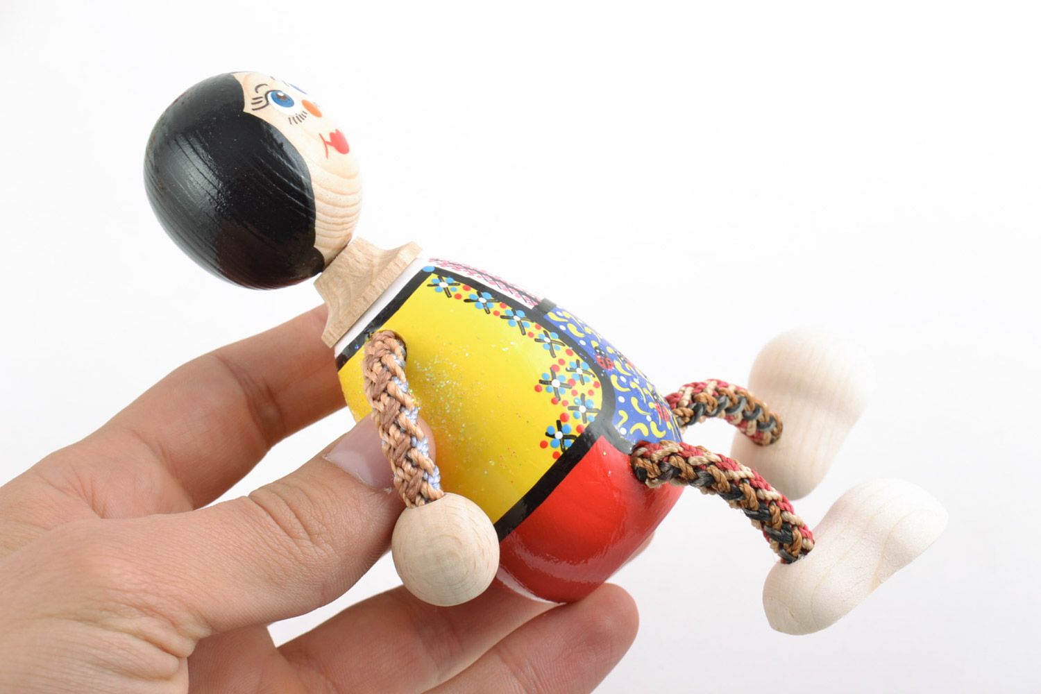 Eco friendly handmade wooden toy painted with dyes for children photo 2