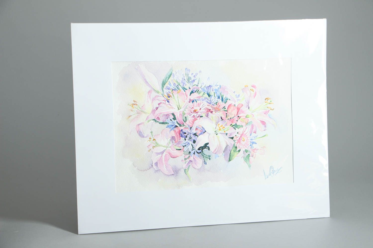 Watercolor painting Flowers photo 1