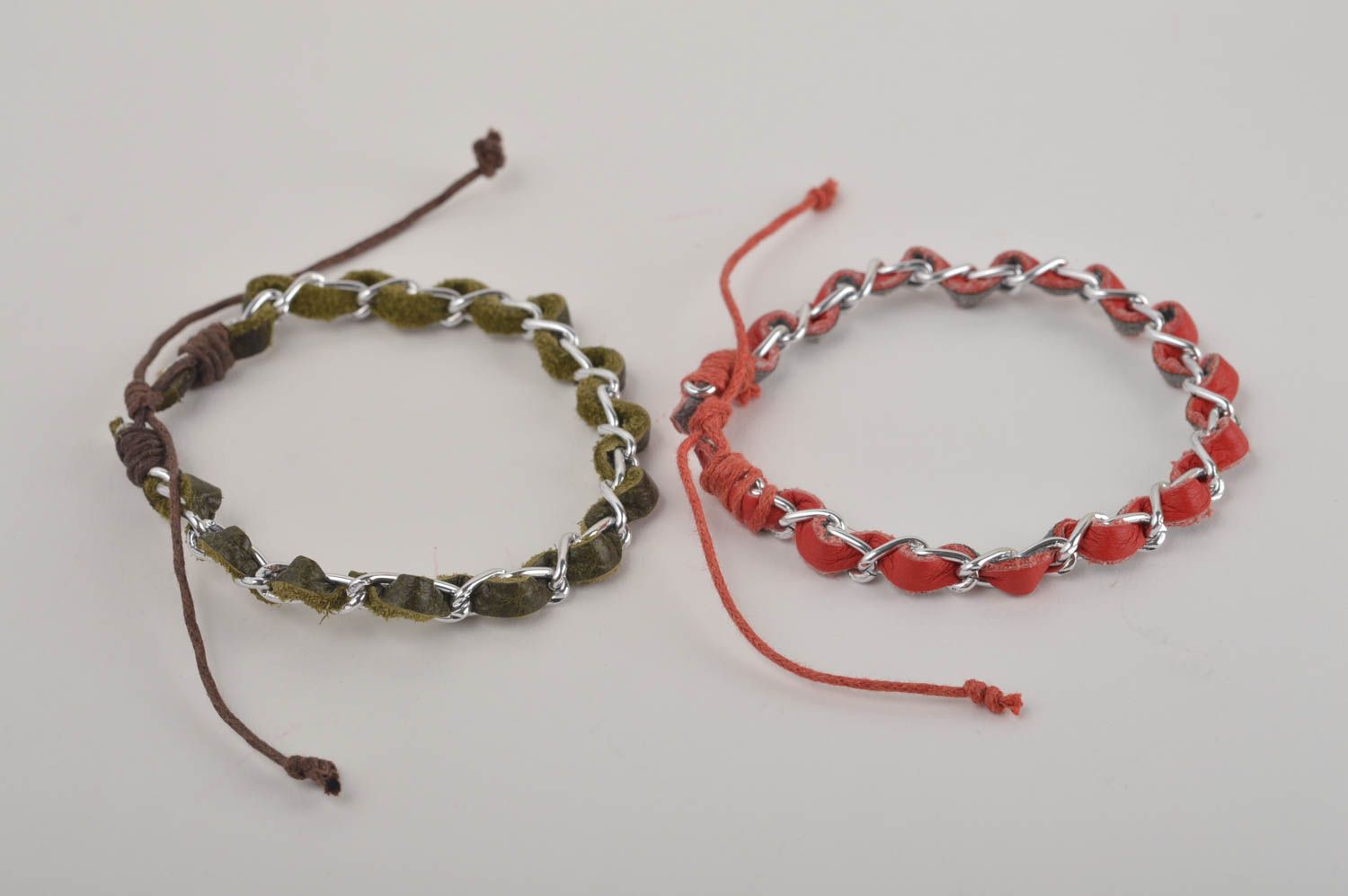 Handmade Leder Armbänder Designer Schmuck Accessoires für Frauen 2 rot grün foto 5