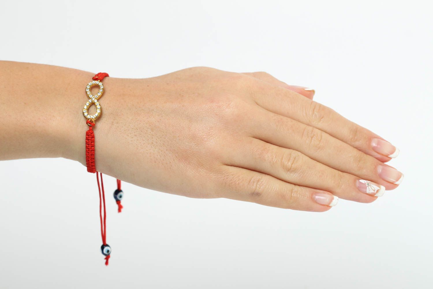 Bracelet en fils Bijou fait main tressé design rouge fin Accessoire femme photo 5