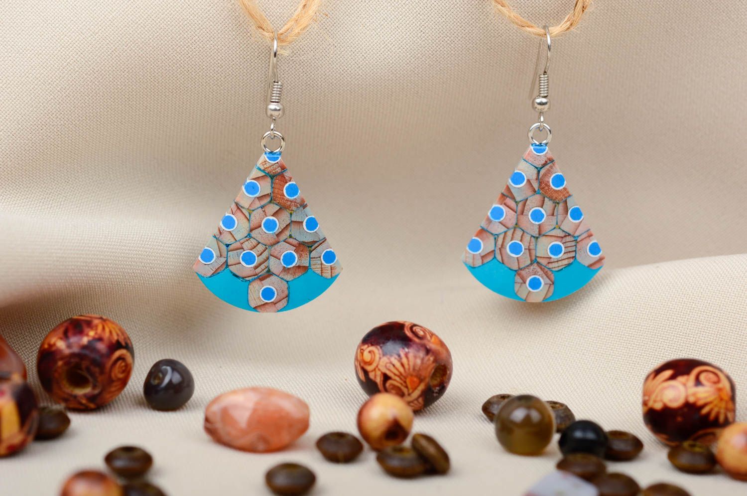 Handmade earrings stylish earrings womens accessories wood jewelry cool gifts photo 1