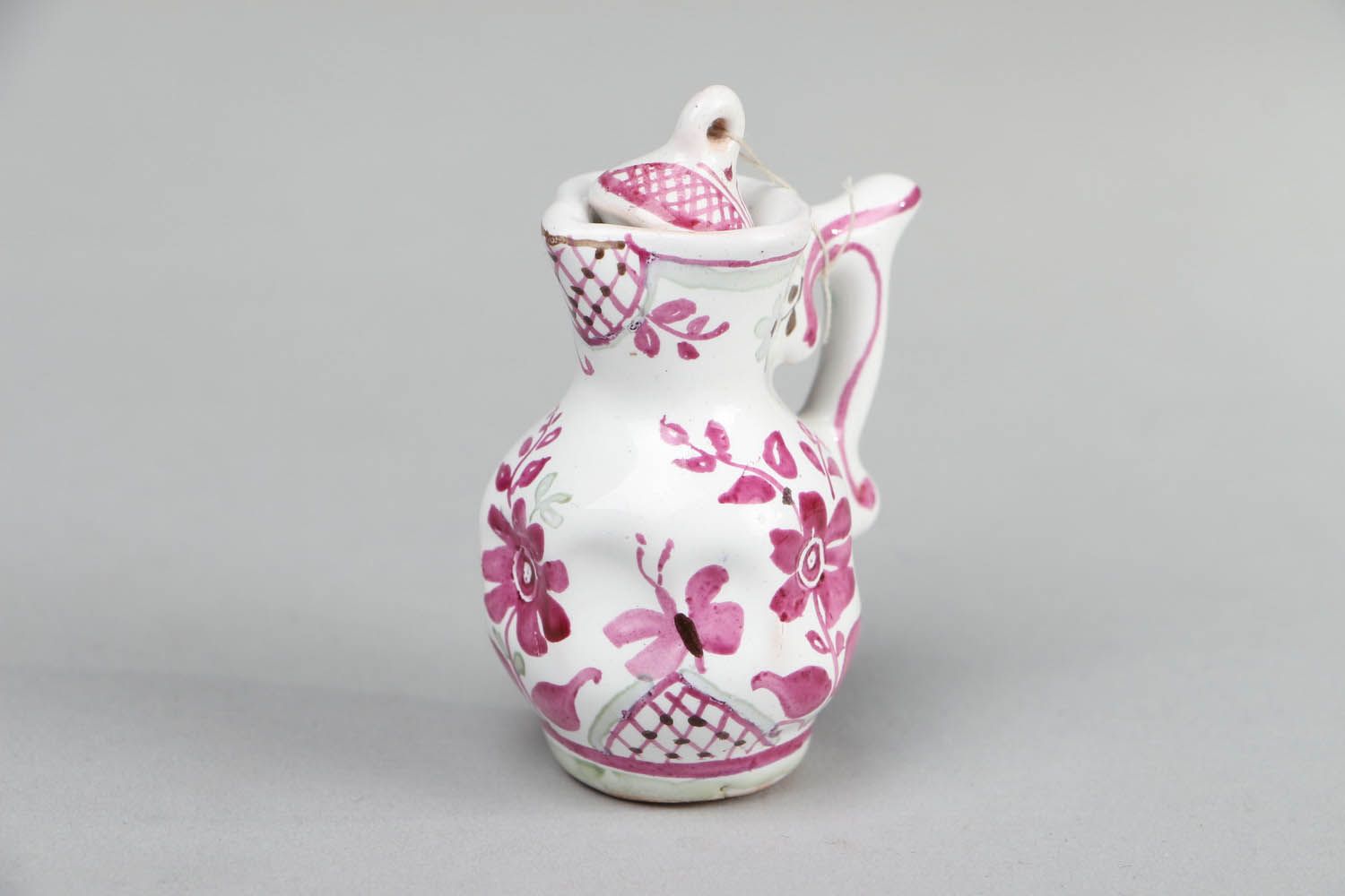 3 inches porcelain handmade pink pitcher 0,08 lb photo 3