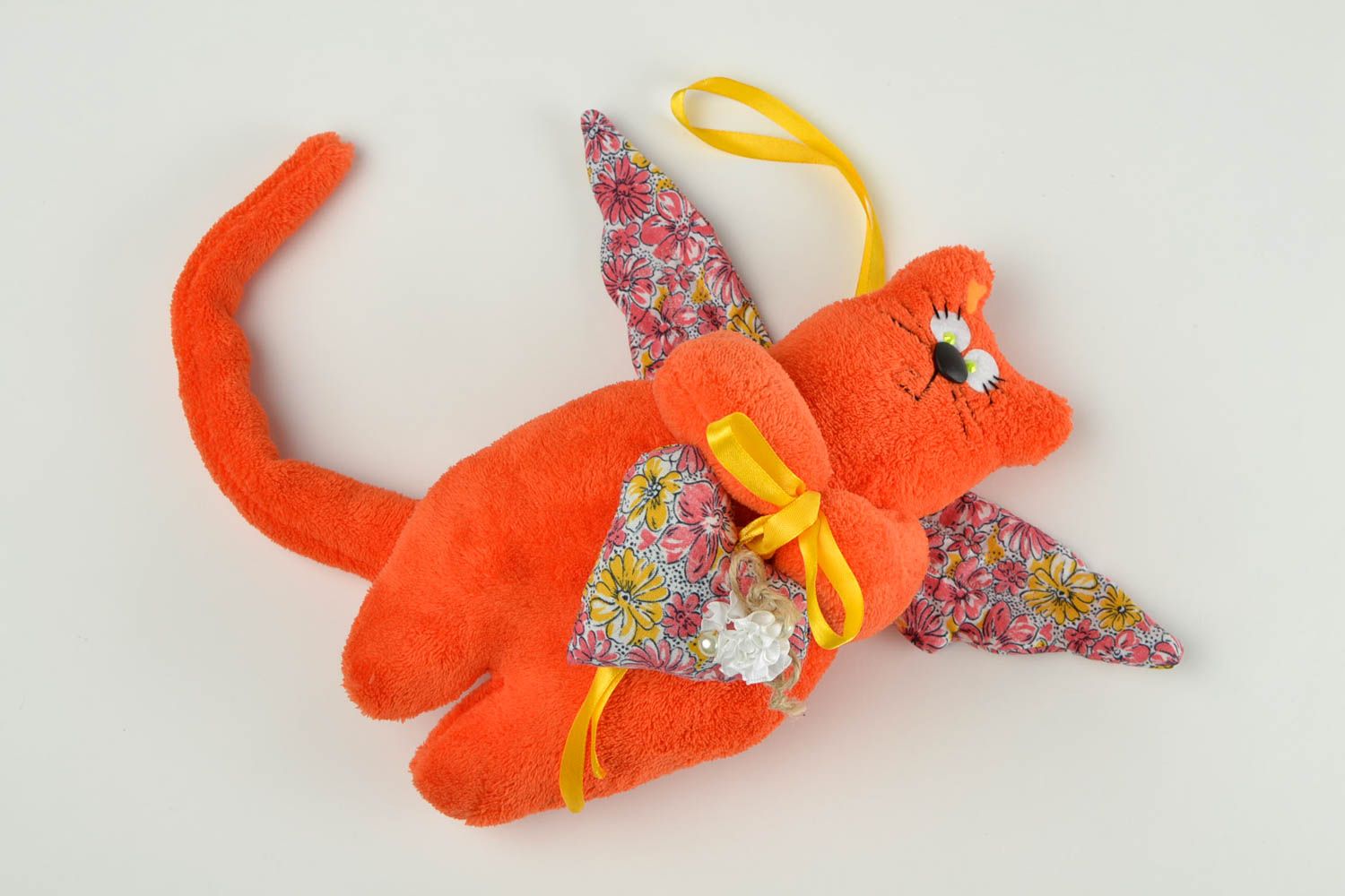 Игрушка кот ручной работы детская игрушка подвеска мягкая игрушка с сердечком фото 3