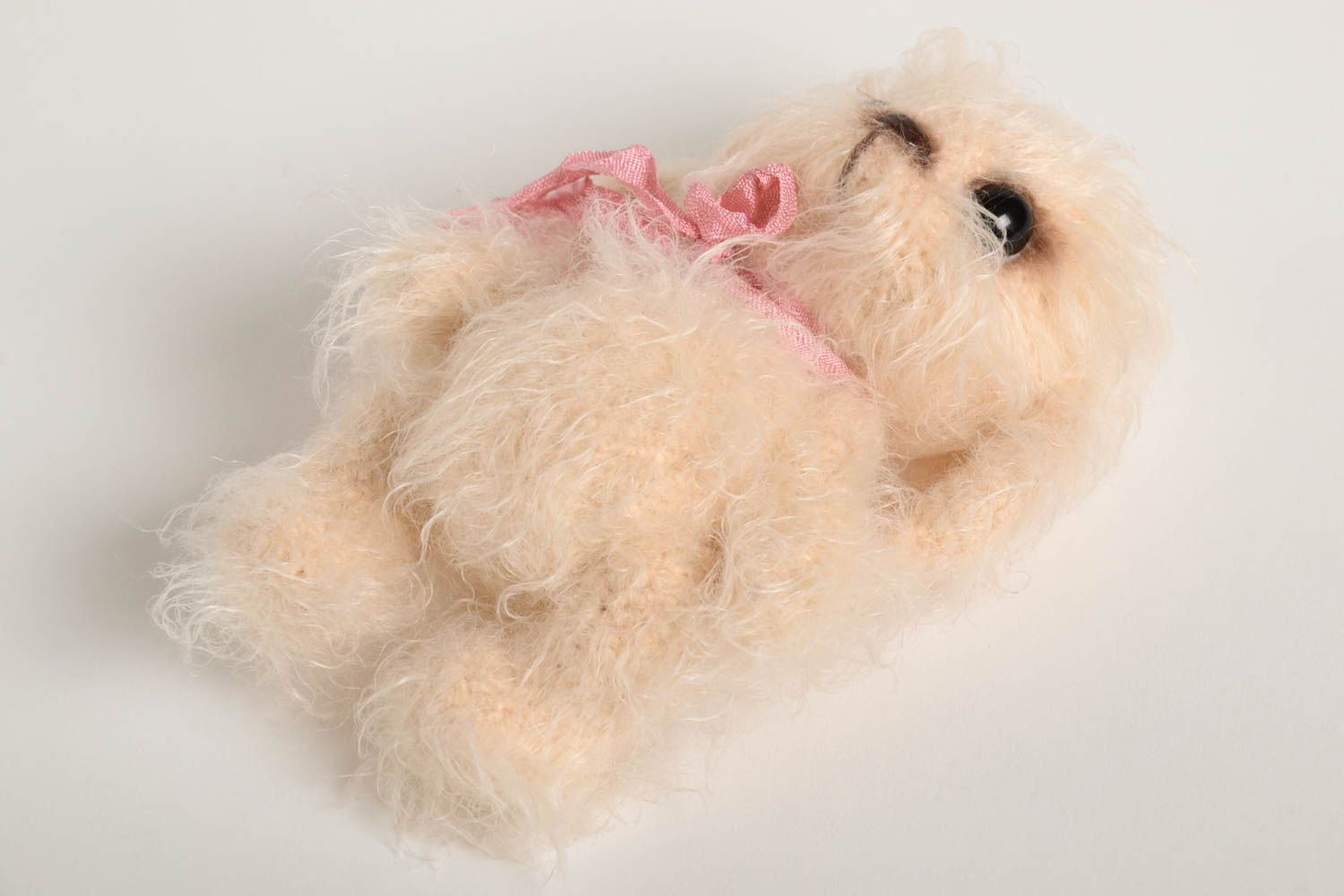 Jouet tricoté Lapin Peluche faite main petite au crochet Cadeau enfant photo 3