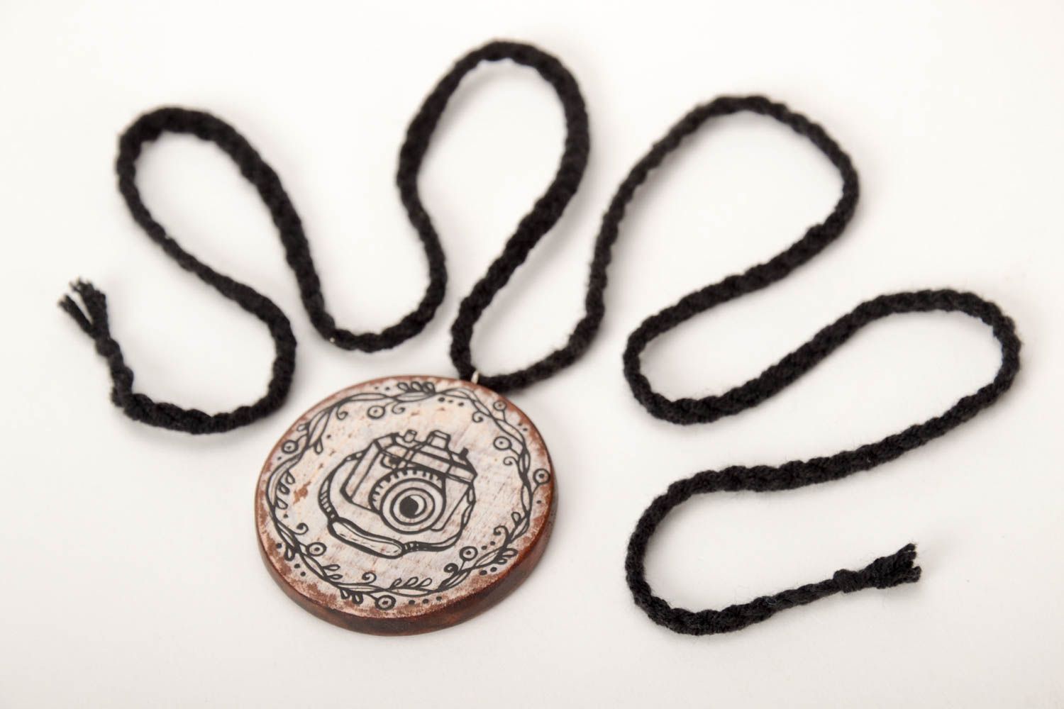 Handmade pendant wooden pendant designer accessory gift for girl unusual pendant photo 5