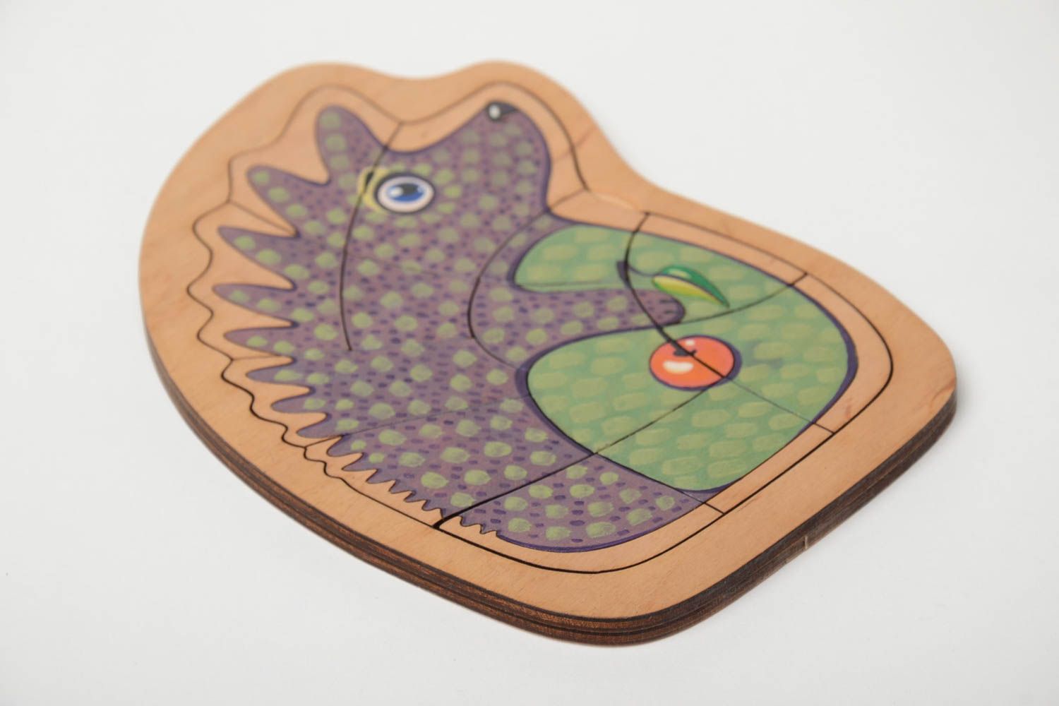 Handmade Kinder Puzzle Igel aus Furnierplatte wunderbares Entwicklungsspielzeug foto 5