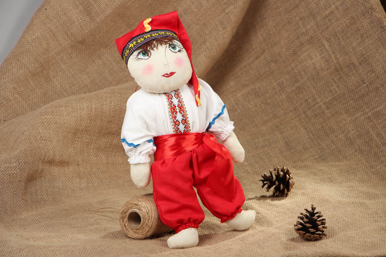 Textil Puppe handmade Kosak foto 5