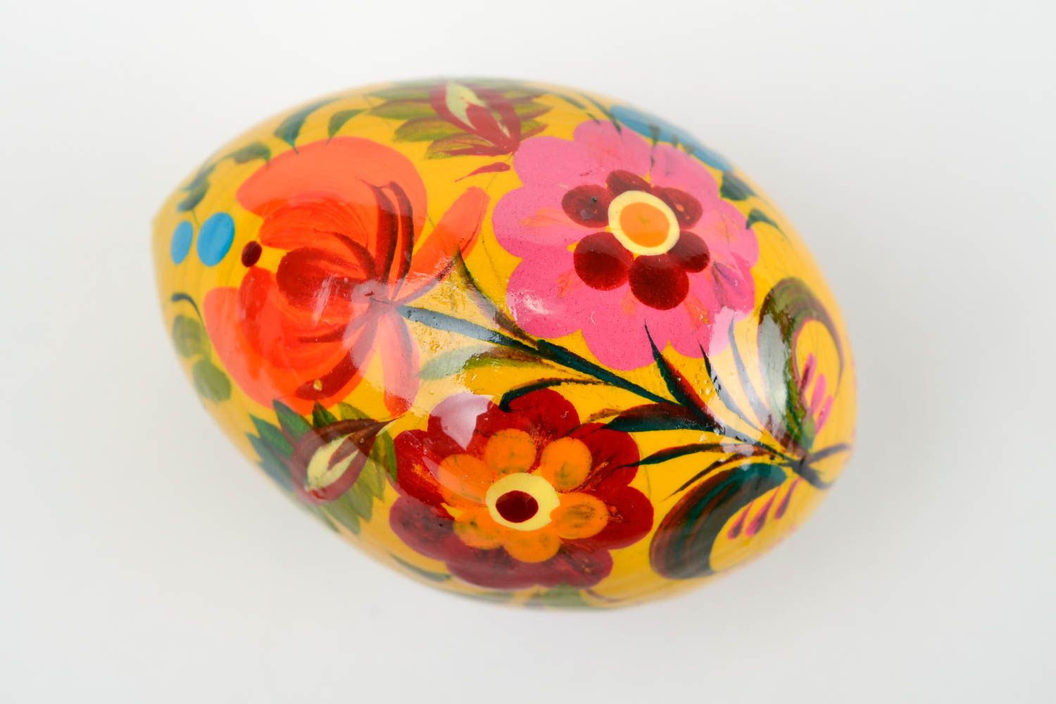 Decoración para Pascua hecha a mano huevo pintado de madera regalo original foto 3