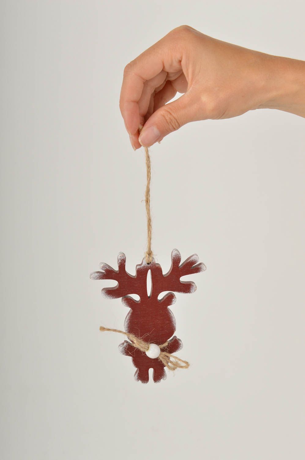 Елочная игрушка ручной работы декор для дома декоративная подвеска Олененок фото 5