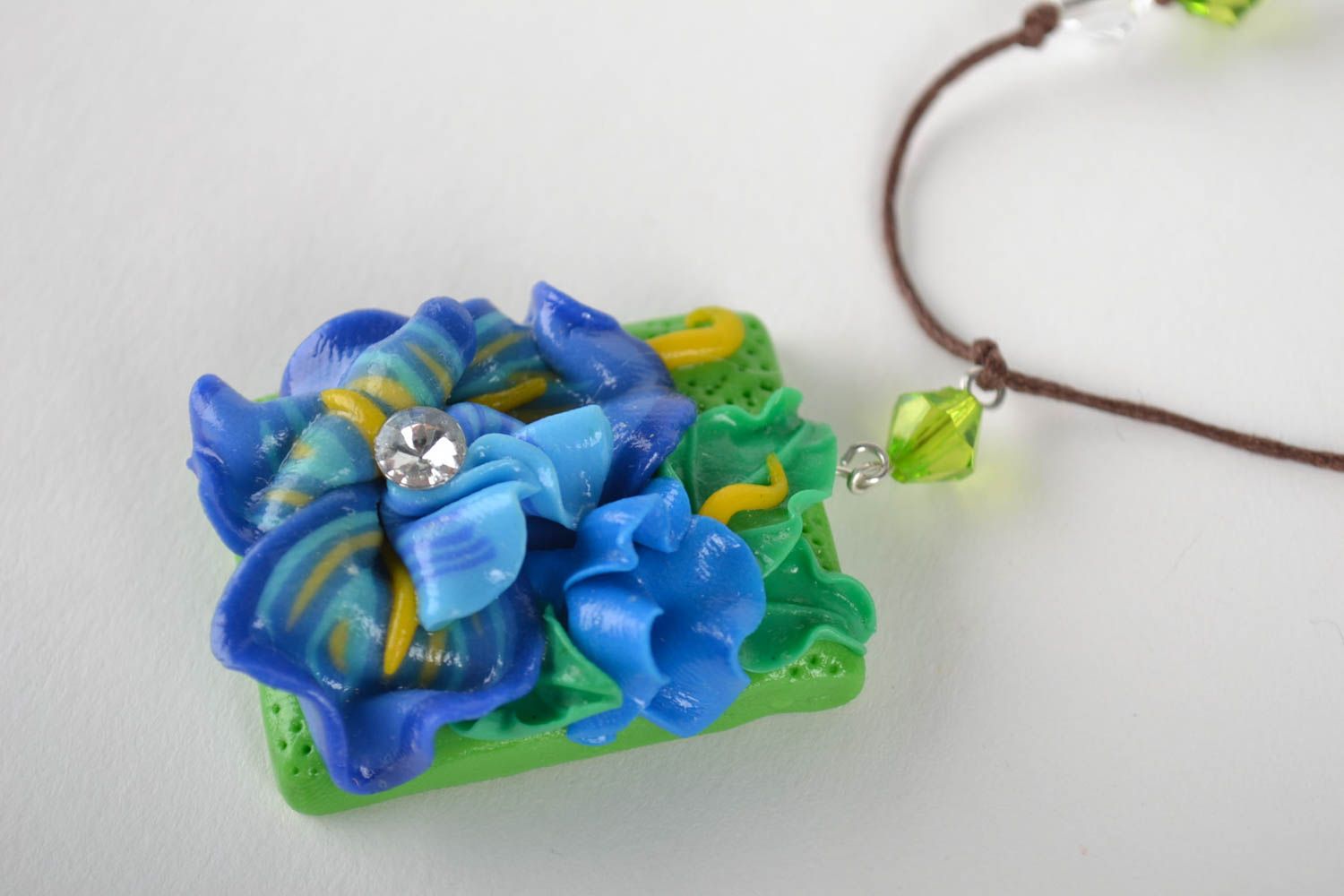 Handmade necklace flower jewelry polymer clay fashion accessories gifts for her photo 3