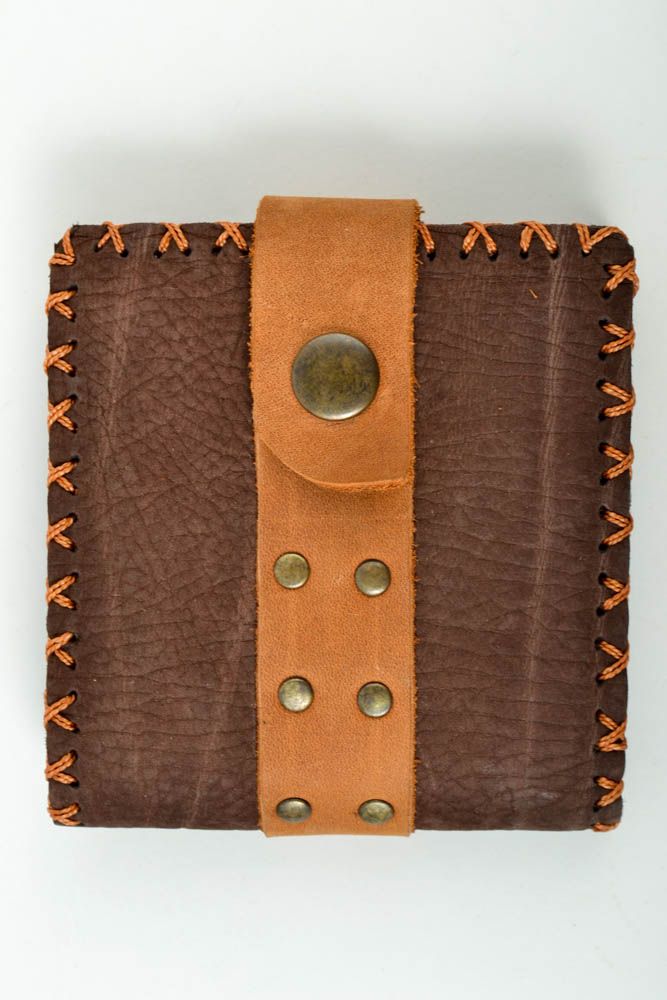 Handmade wallet leather wallet leather purse handmade leather goods cool gifts photo 2