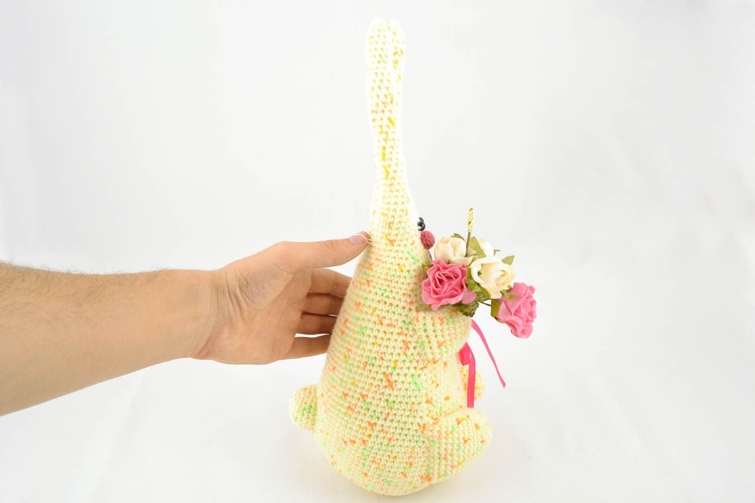 Crochet toy Hare with Flowers photo 4