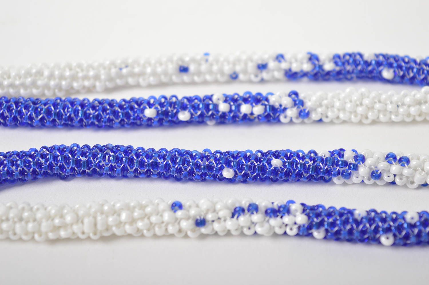 Handmade Schmuck Rocailles Kette Collier Halskette Accessoires für Frauen blau foto 3