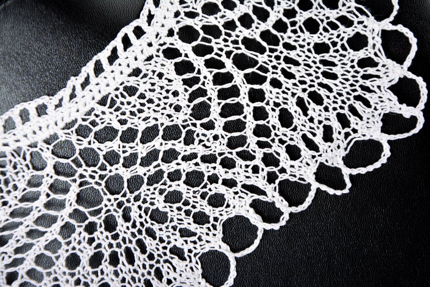 Handmade crocheted collar unusual openwork collar stylish feminine collar photo 3