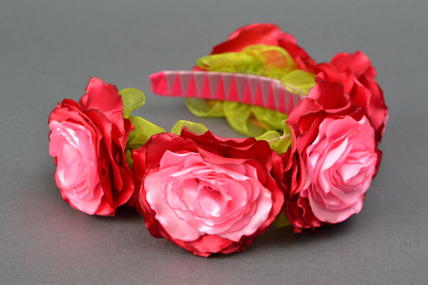 Satin ribbon flower headband photo 2