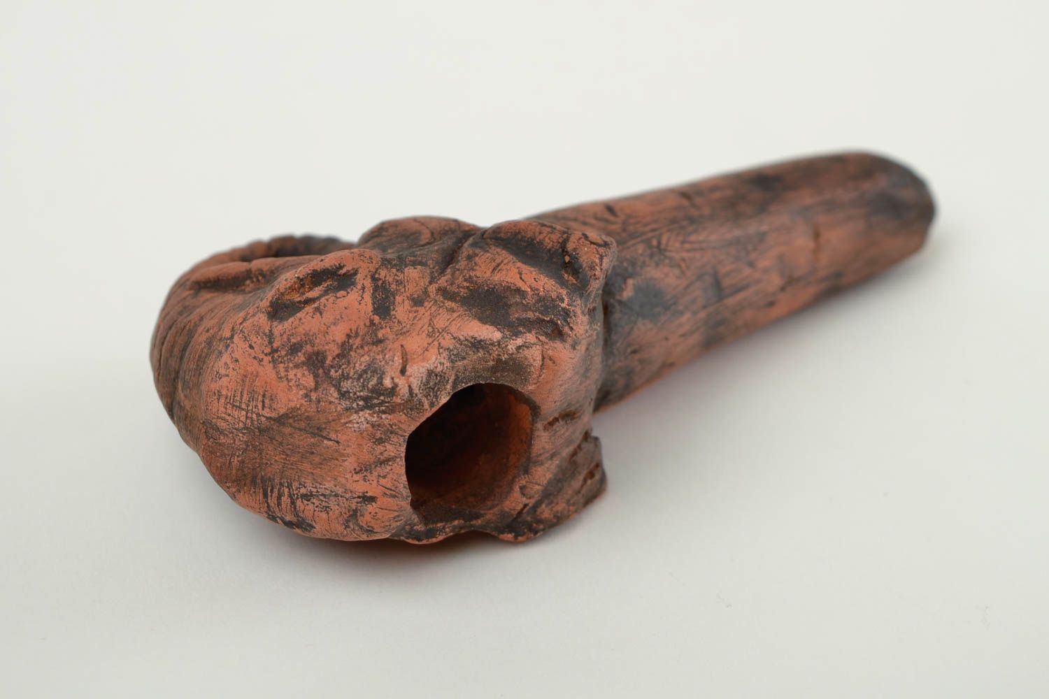 Unusual handmade ceramic tobacco pipe clay smoking pipe design small gifts photo 3