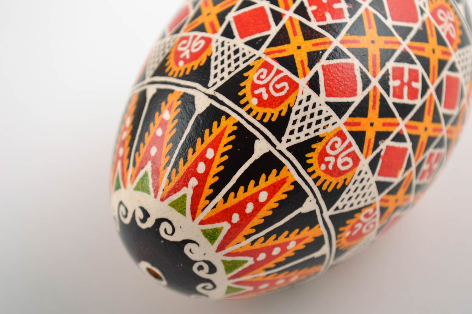 Beautiful handmade bright painted goose egg for Easter decor photo 4