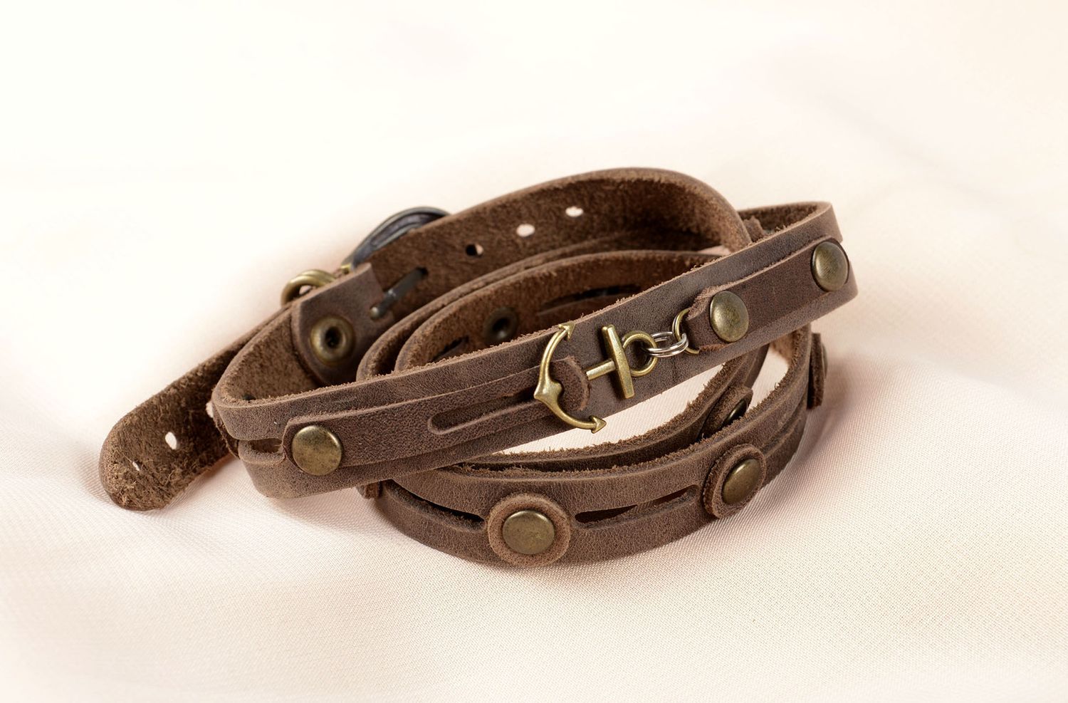 Handmade leather bracelet cool jewelry designs leather goods gift ideas photo 5