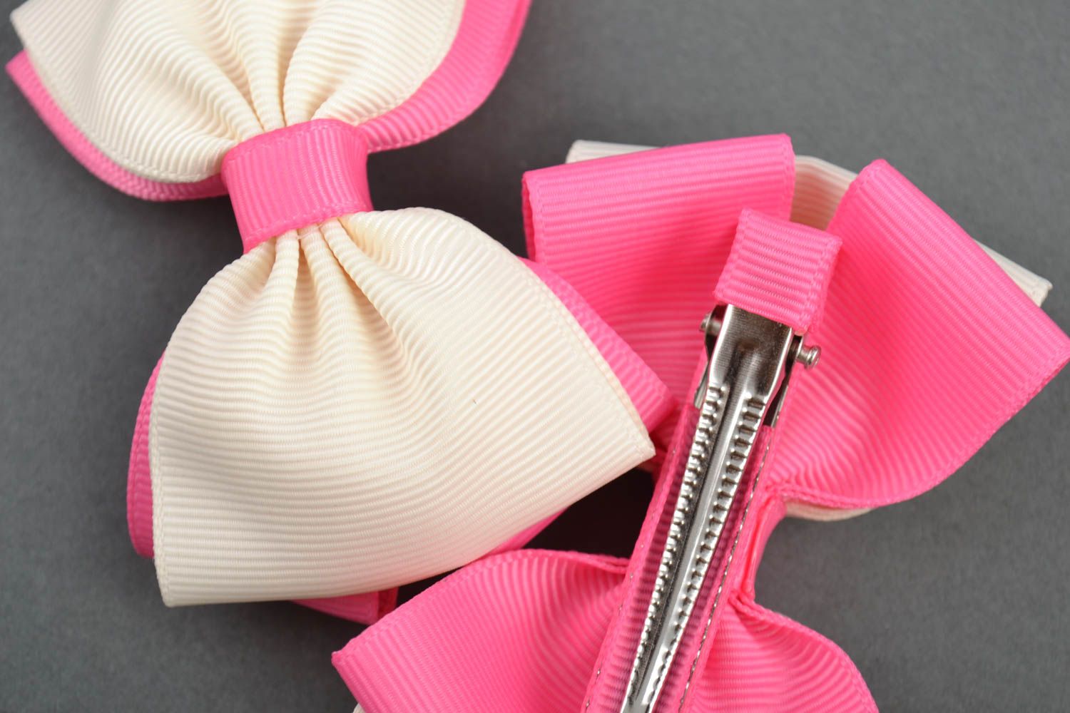 Handmade Haarspangen Set Haarschleifen pink Damen Modeschmuck 6 Stück schön foto 3