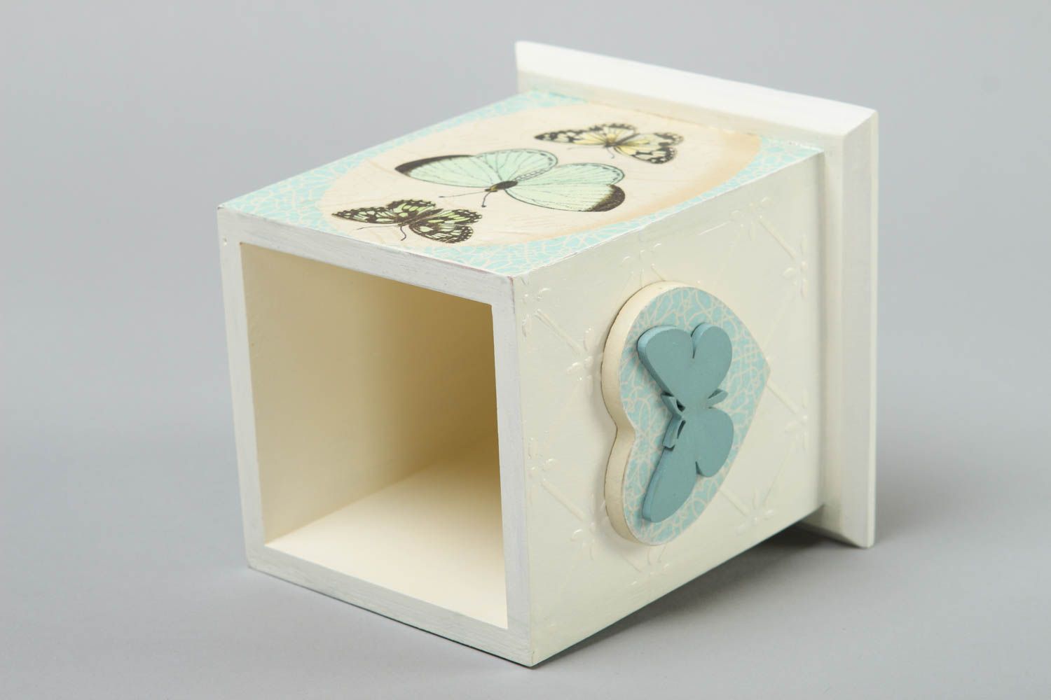 Caja de madera hecha a mano para plumas decoración de interior regalo original foto 3