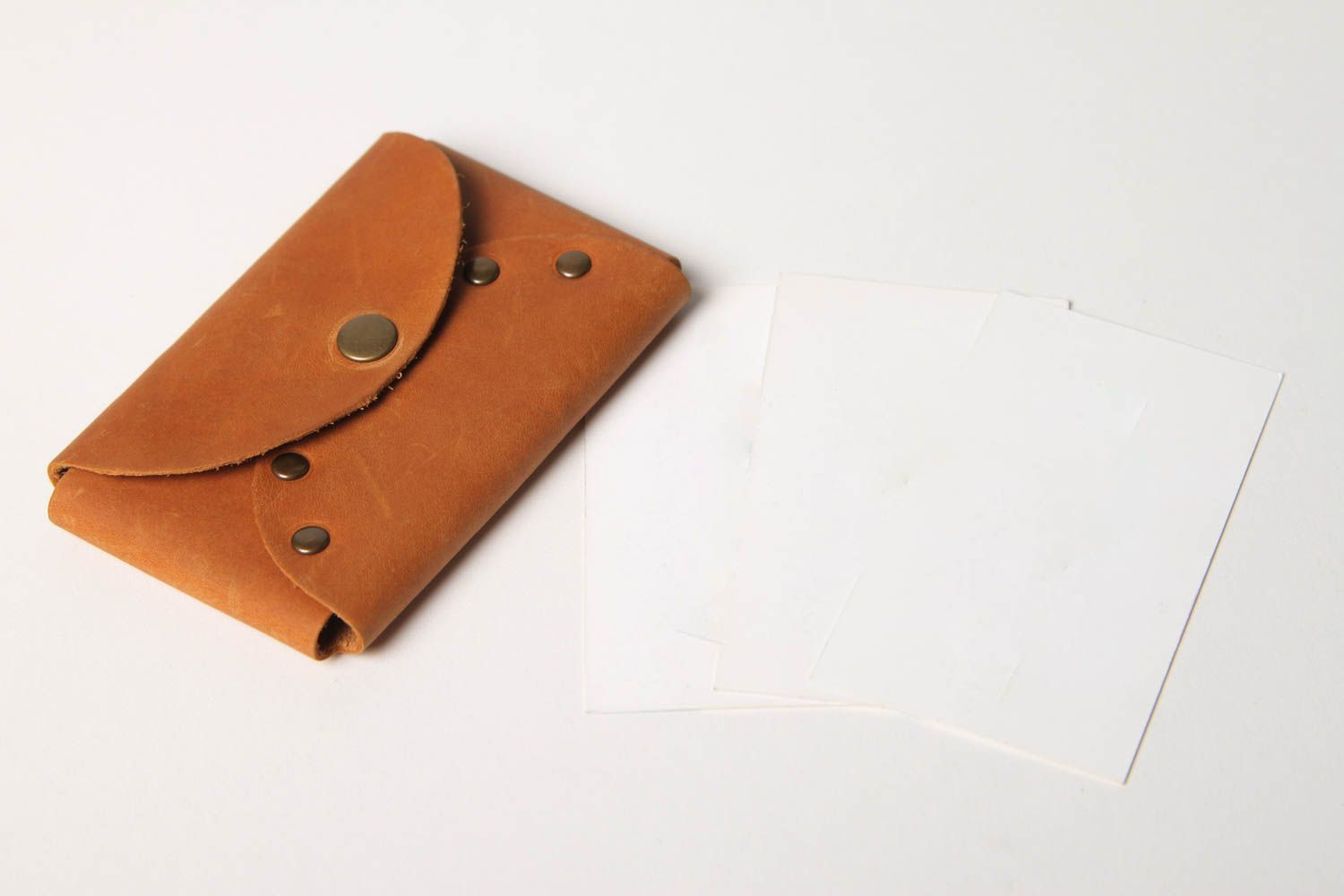 Unusual handmade leather card holder business card holder unusual gift ideas photo 2