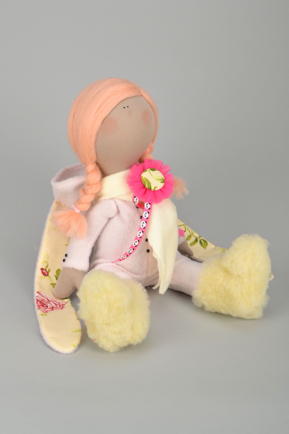 Авторская кукла с двумя косичками  фото 3