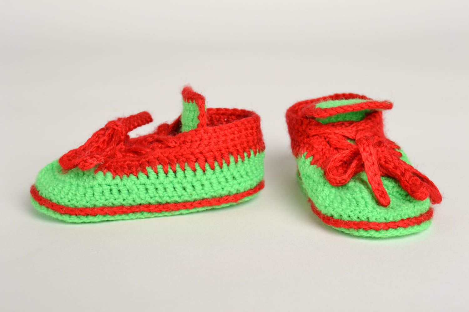 Warme Babyschuhe handgefertigte Schuhe Geschenke für Kleinkinder rot grün foto 2