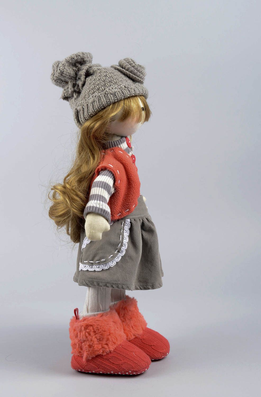 Кукла ручной работы кукла из ткани игрушка для девочек мягкая кукла красивая фото 3