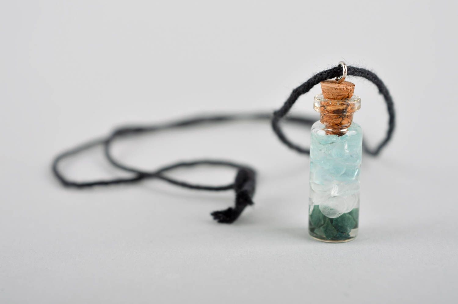 Handmade pendant necklace glass vial necklace womens accessories long necklace photo 4