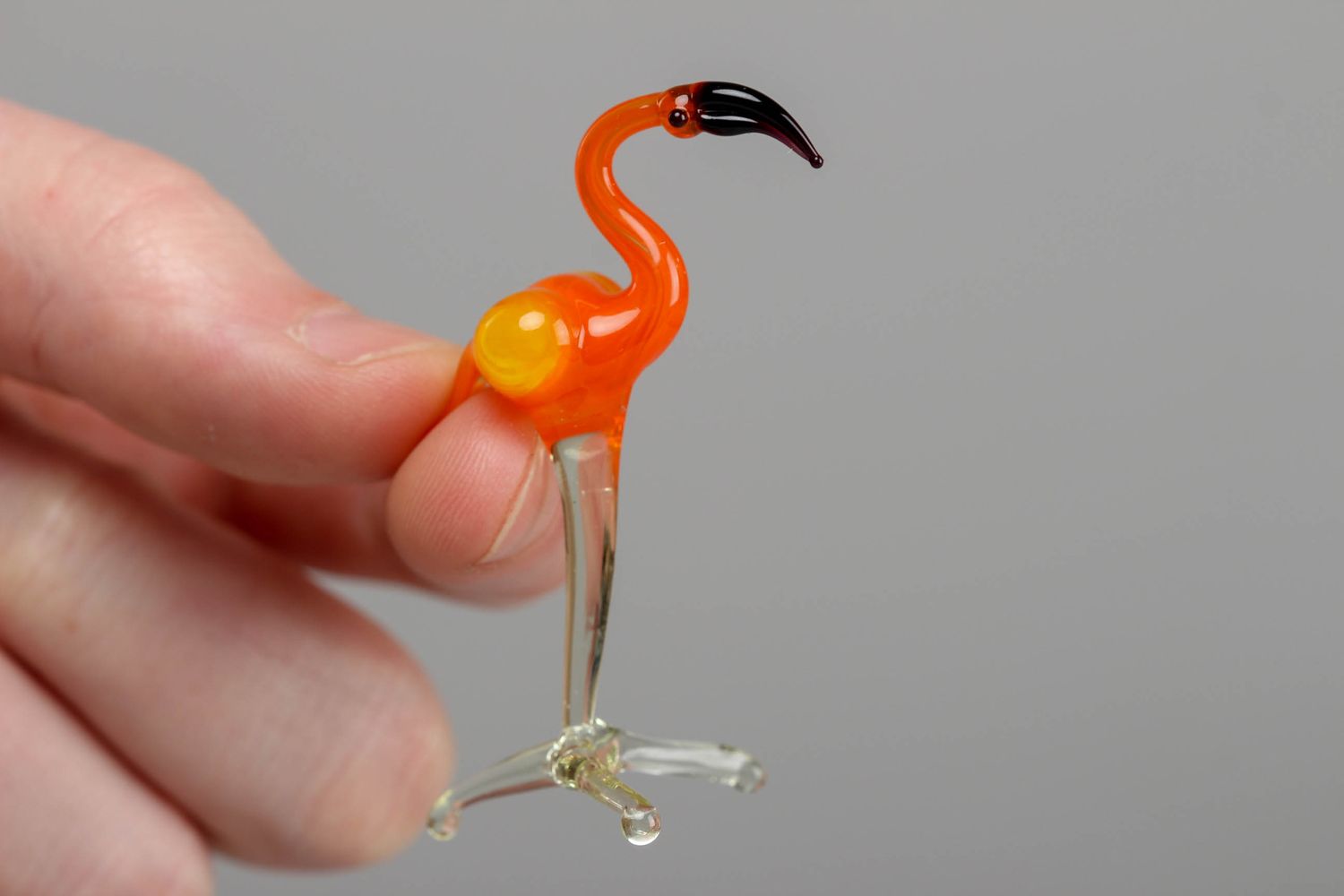 Small lampwork glass figurine of flamingo photo 4
