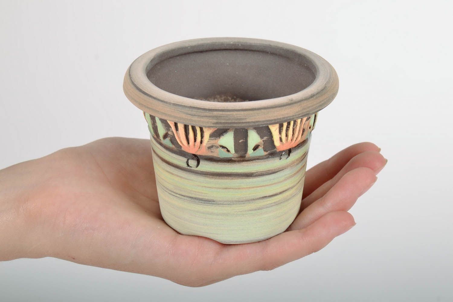 Pot de fleurs en céramique Cèpe artisanal photo 5