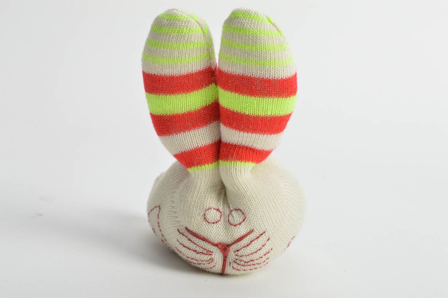 Unusual children's handmade soft toy Hare sewn of jersey home decor photo 2