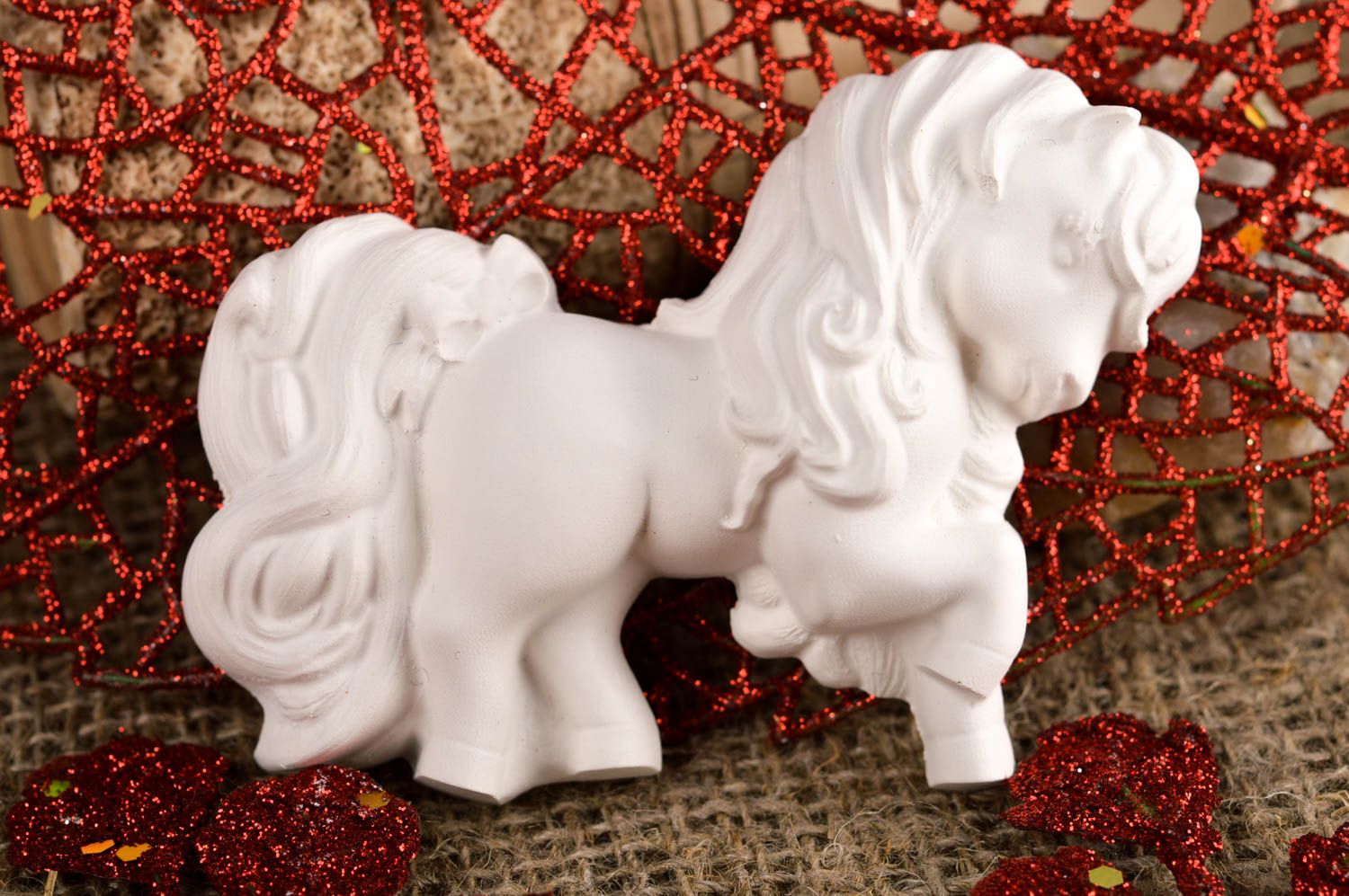 Rohling zum Bemalen Pferd Gips Figur in Weiß originelle Miniatur bemalen  foto 1