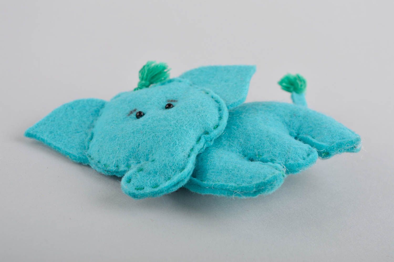 Handmade natürliches Spielzeug Kuschel Tier Spielzeug Elefant aus Filzwolle foto 4