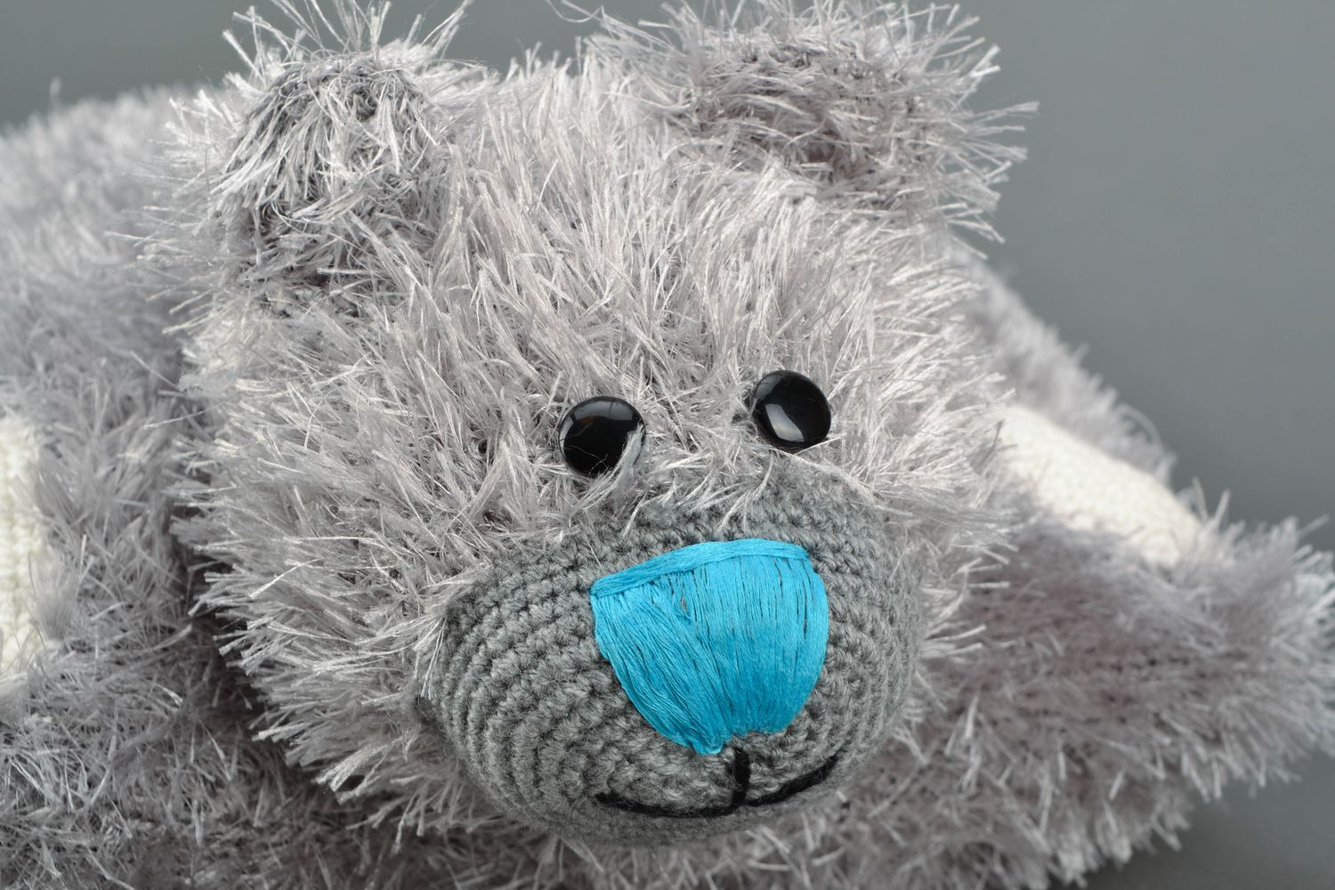 Gray knitted soft pillow pet photo 3