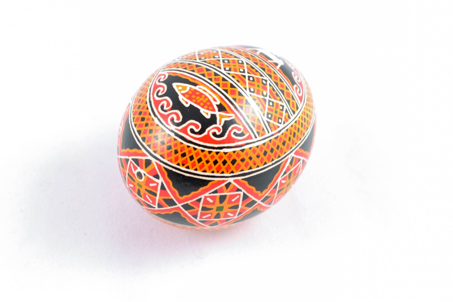 Painted Easter egg with animal motives photo 3
