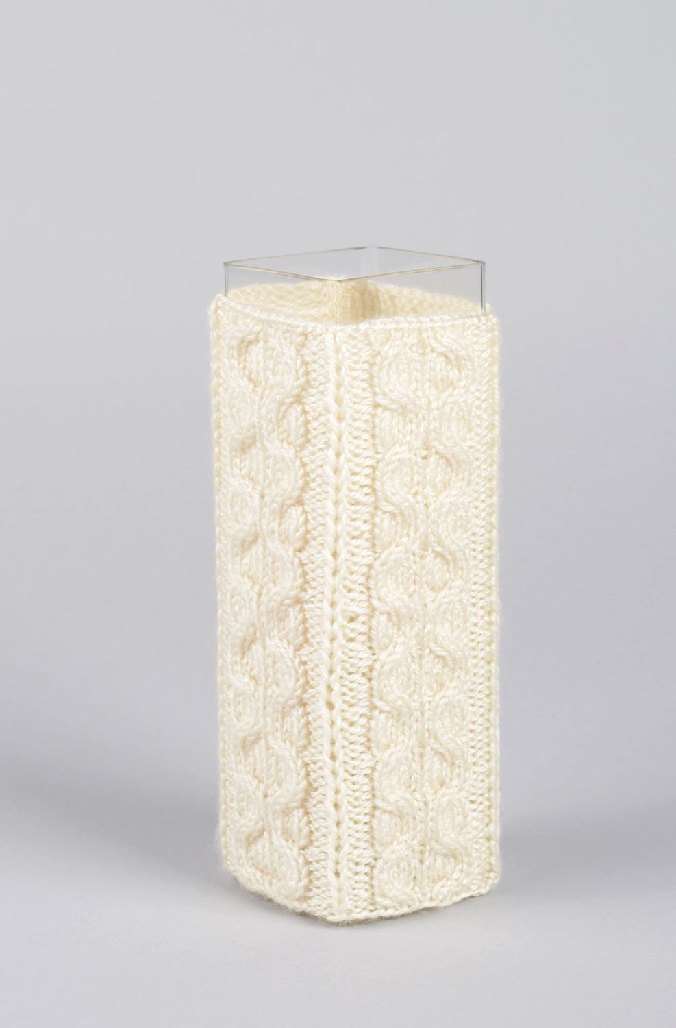 Vase verre fait main Vase haut design étui tricot original Déco intérieur photo 1