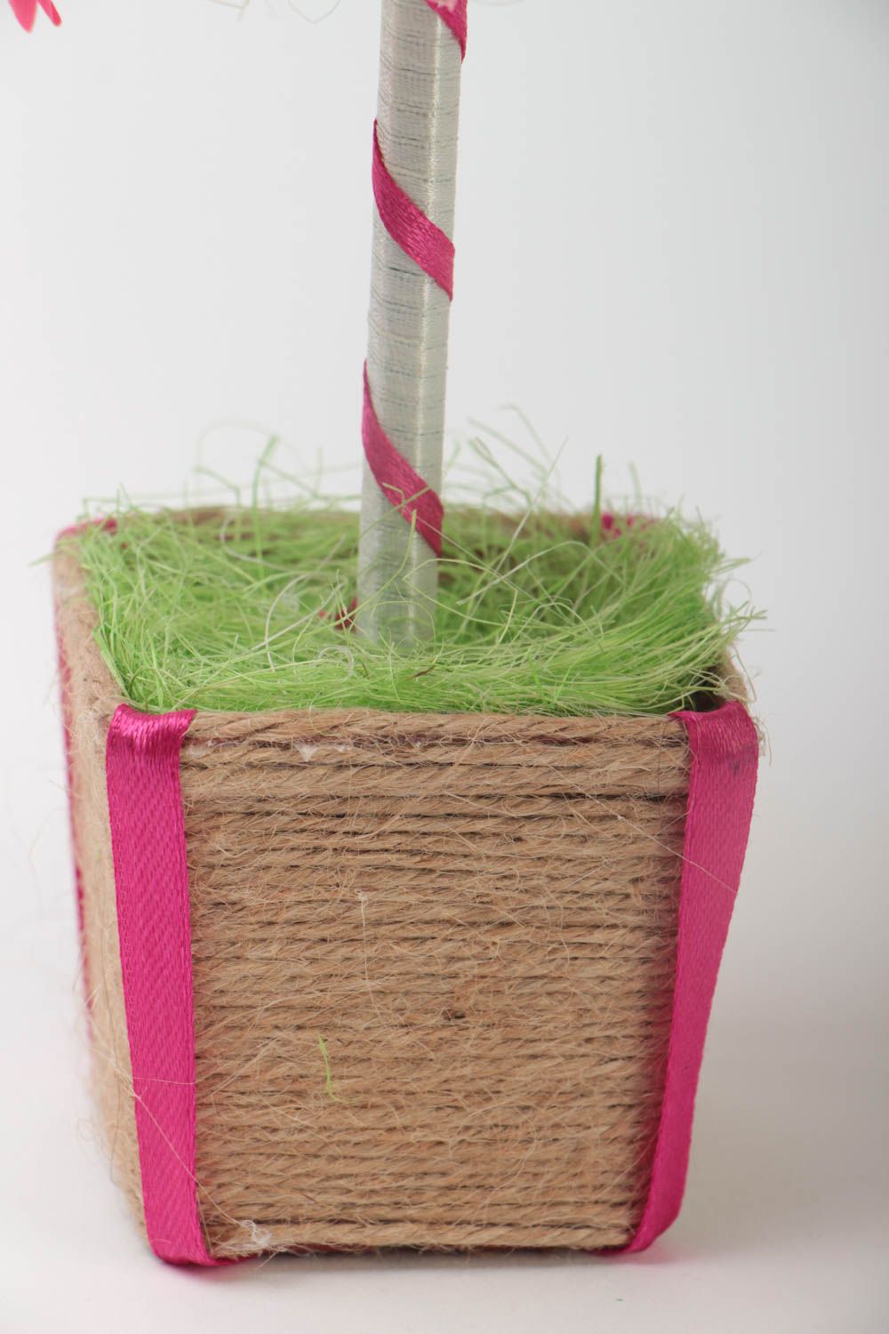 Handmade Baum künstlich ausgefallenes Geschenk Wohn Accessoire Topiary rosa foto 4