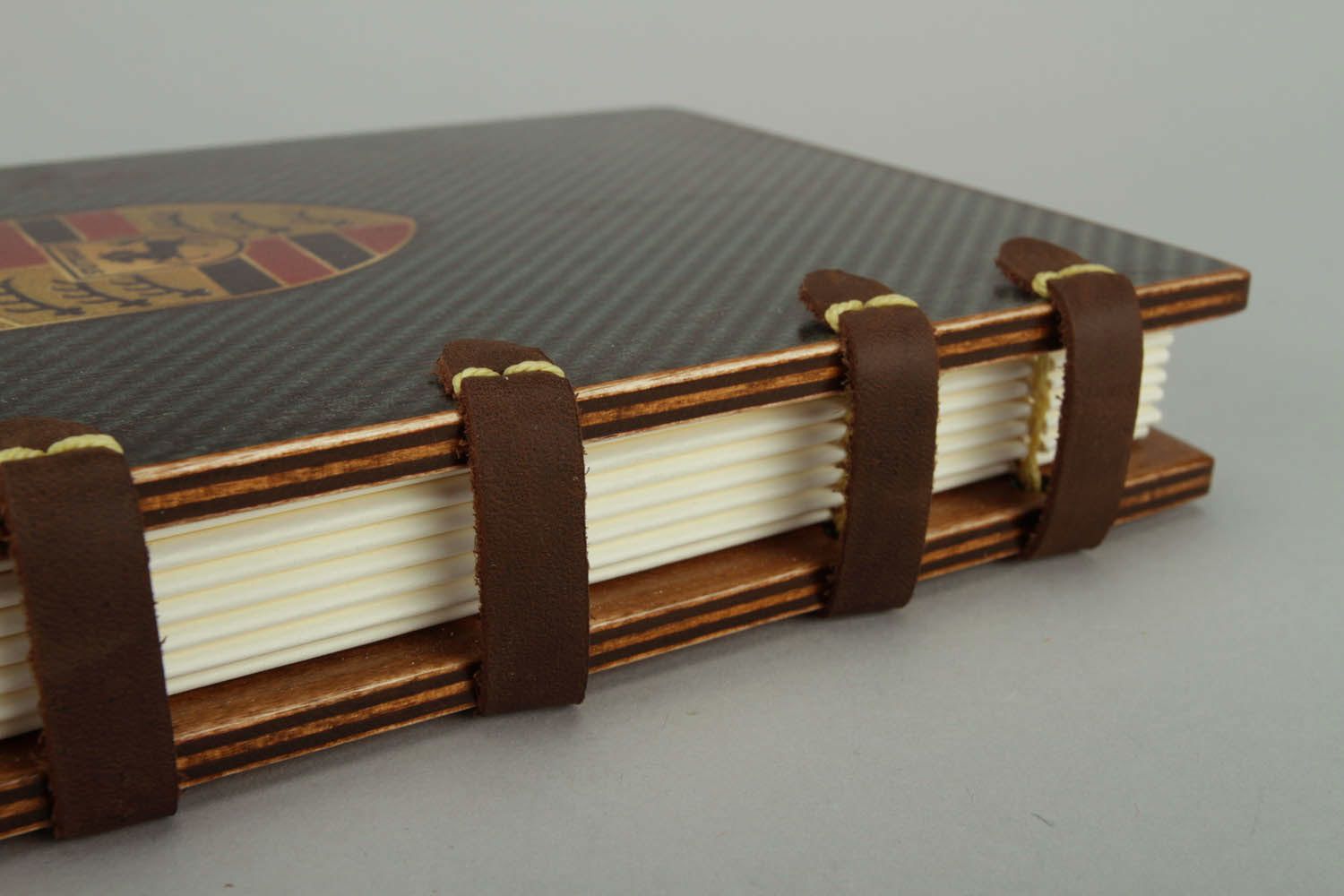 Notebook with wood and leather photo 2