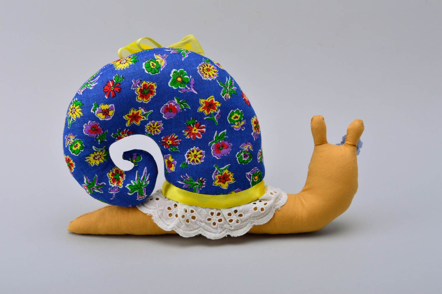 Handmade soft toy snail toy floral fabric stuffed animals birthday gifts for kid photo 5