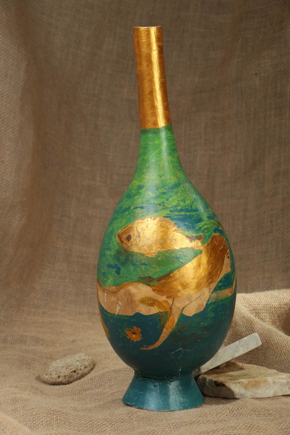 Dekorative Vase aus Kürbis foto 5